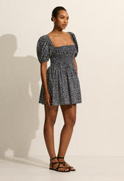 Shirred Peasant Mini Dress - Dandelion - Matteau